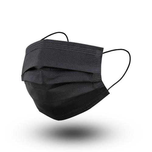 Máscaras Faciais Cirúrgicas Pretas de Proteção em PP Não Tecido Descartáveis de 3 Camada com Alças para as Orelhas
