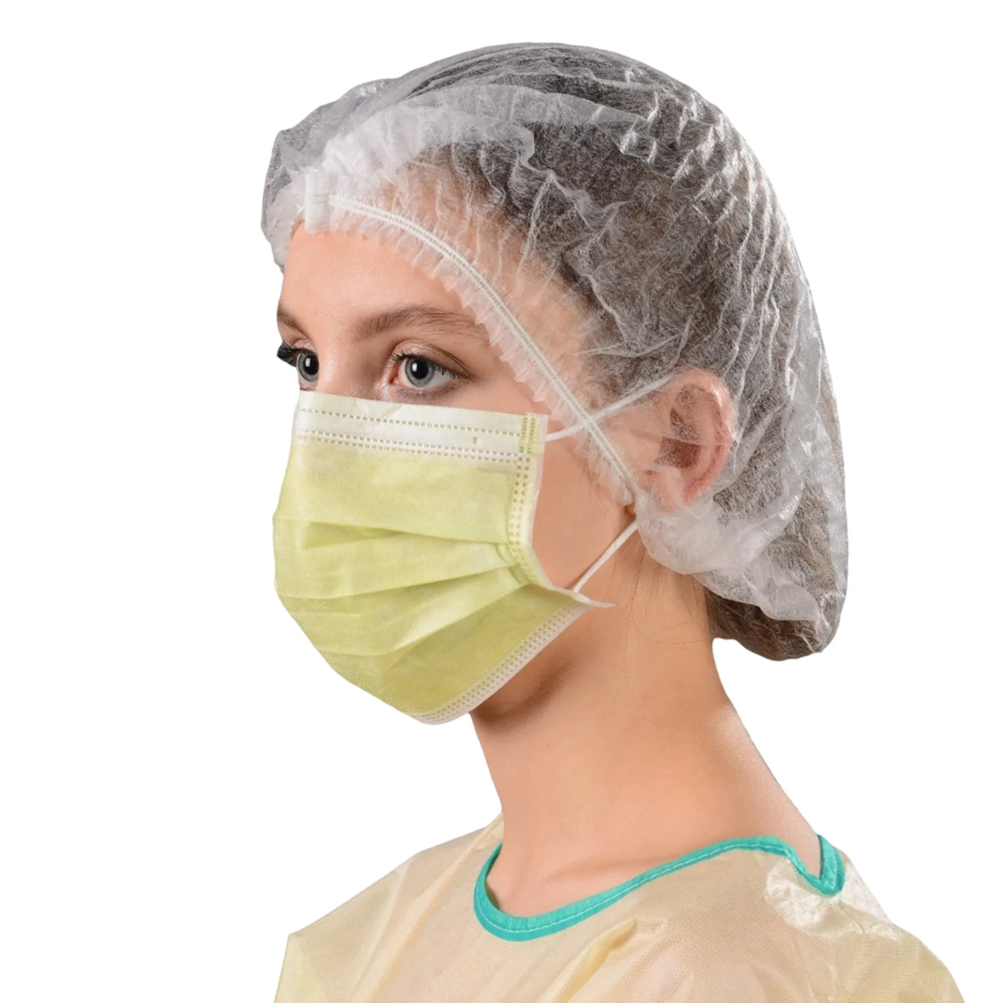 Máscara Facial Médica Descartável com Alça de Orelha 3ply Máscara Cirúrgica Descartável para Uso Hospitalar