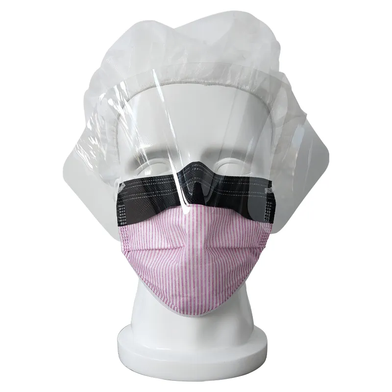 Máscara facial cirúrgica descartável médica antiembaçante com visor e proteção ocular
