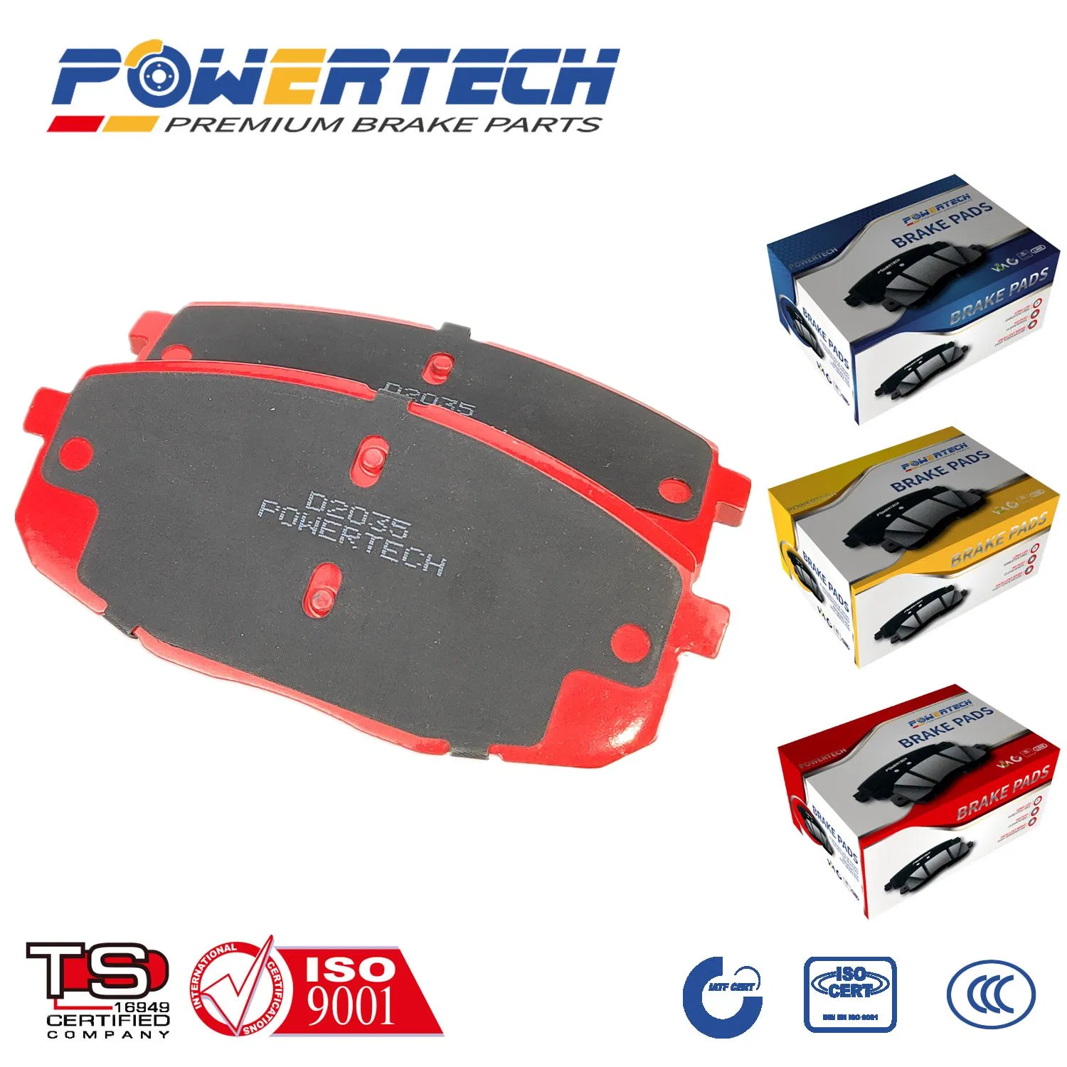 Peças de reposição de bom desempenho, pastilhas de freio cerâmicas semi-metálicas para veículos JAC, Changan, Gelly, Byd, Great Wall, Chery e Lifan