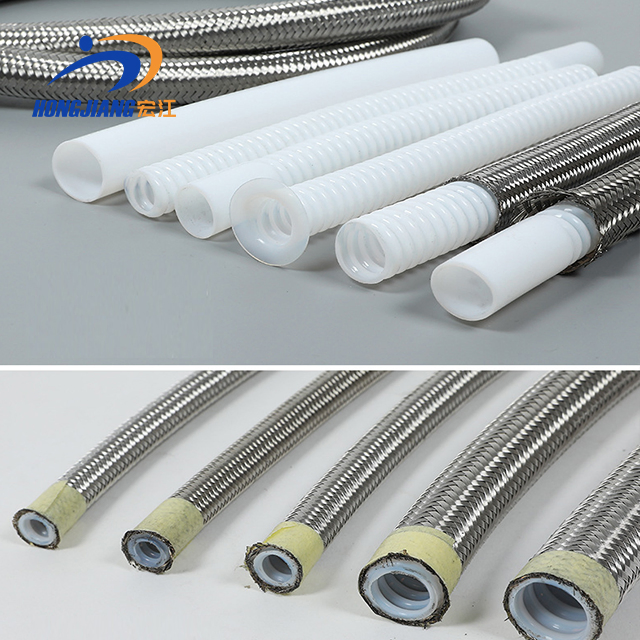 Óleo Hidráulico de PTFE, Combustível, Fio, Flange Corrugada, Mangueira de Borracha de Alta Pressão