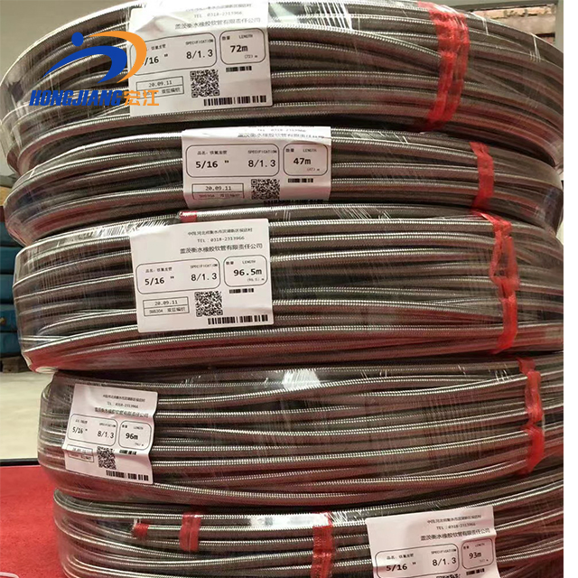 Óleo Hidráulico de PTFE, Combustível, Fio, Flange Corrugada, Mangueira de Borracha de Alta Pressão
