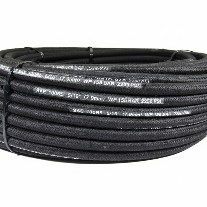 Mangueira Hidráulica SAE 100 R5 de Alta Resistência 3/16 1/4 5/16 Polegada 3000 Psi Mangueira de Borracha Trançada para Freio de Ar de Caminhão para Combustível