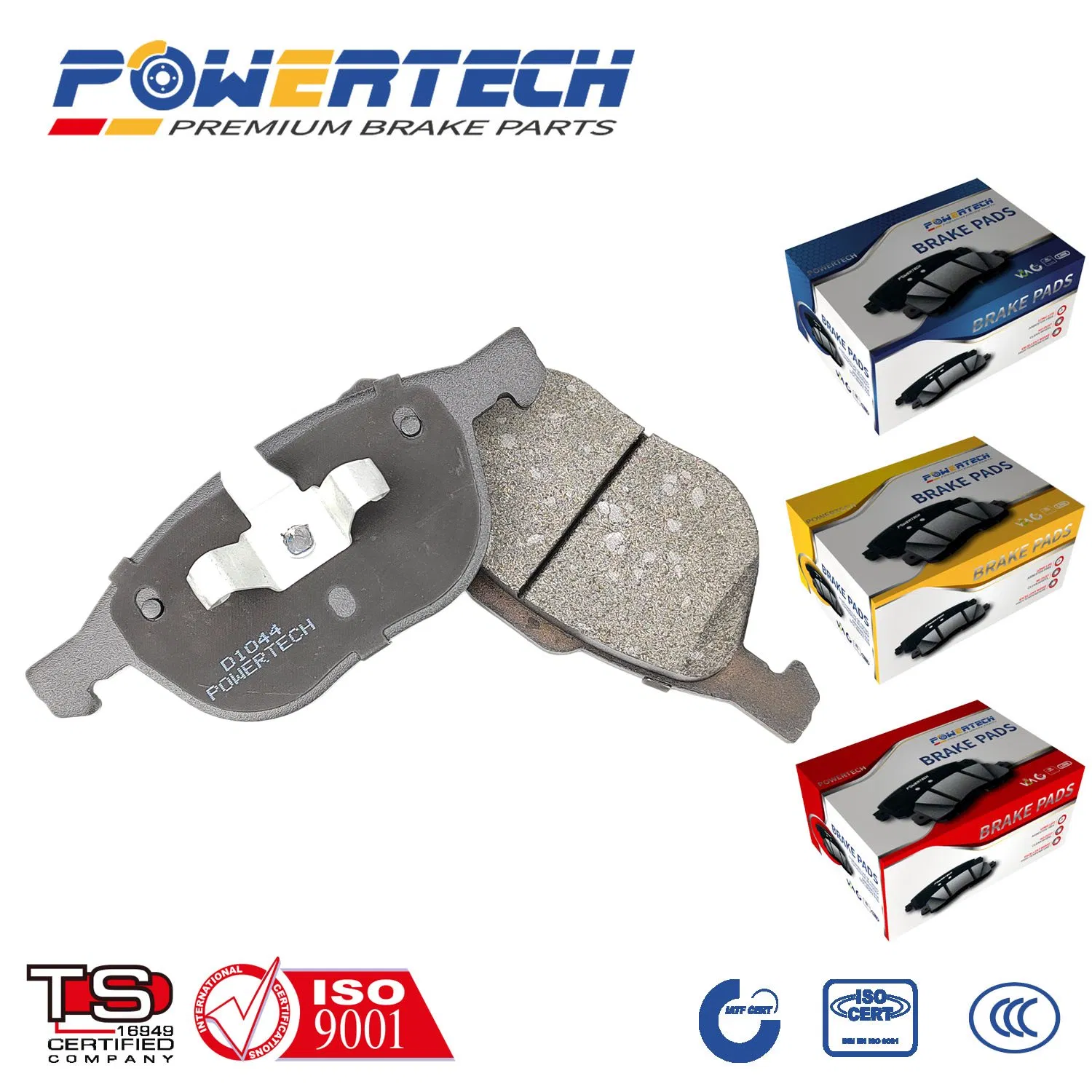 Peças de reposição de bom desempenho, pastilhas de freio cerâmicas semi-metálicas para veículos JAC, Changan, Gelly, Byd, Great Wall, Chery e Lifan