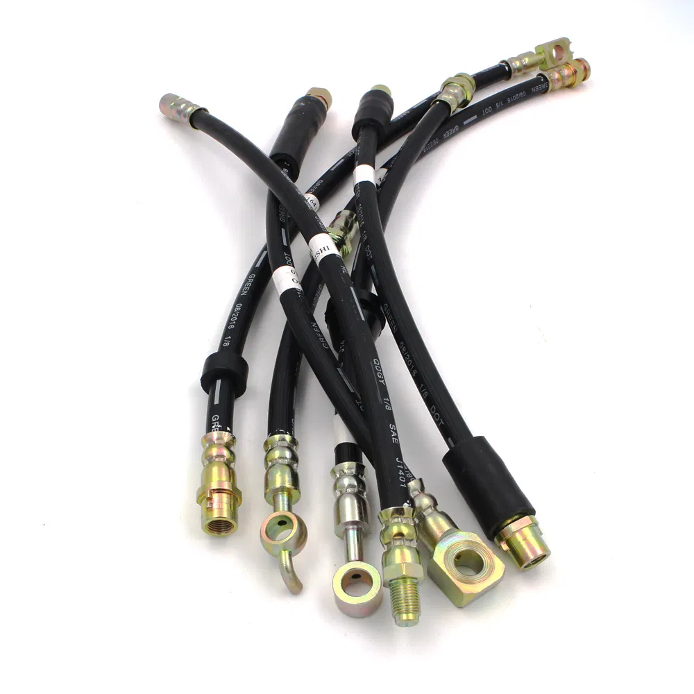 Padrão DOT SAE J1401 Fmvss106 Automotivo Carro Auto OEM Flexível Borracha EPDM Trançada Personalizada Hidráulica Disco Dianteiro Traseiro Estendida Mangueira de Fluido de Freio Combustível Assembléia