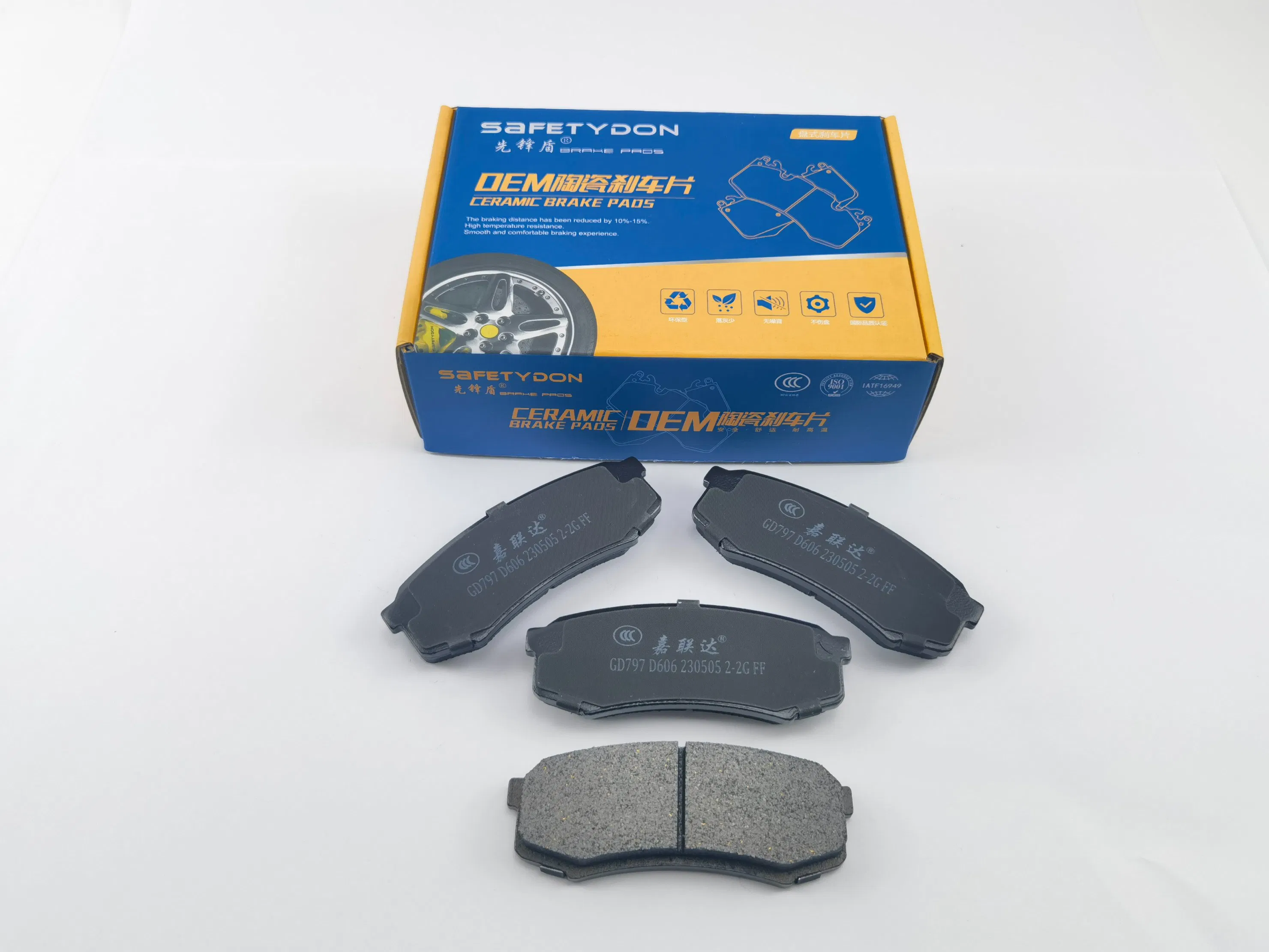 Venda Quente de Alta Qualidade Pastilhas de Freio de Cerâmica Semi-Metálicas para Toyota Land Cruiser Prado (D606/04465/04466) Peça de Reposição para Eixo Traseiro Fabricação