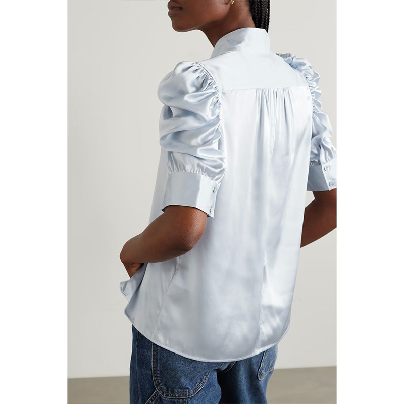 Camisa de Verão de Alta Qualidade com Pregas para Mulheres