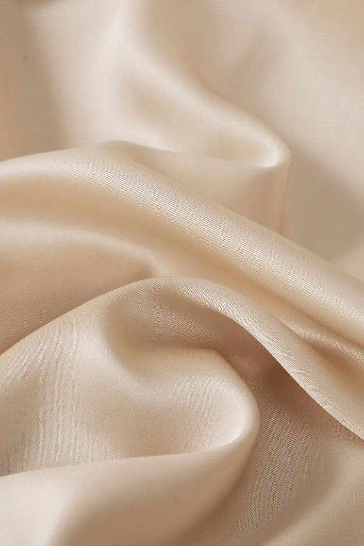Camisas Brancas de Damas de Damas de Alperce Longas e Curtas, Design de Manga de Acetato de Seda, Moda e Temperamento