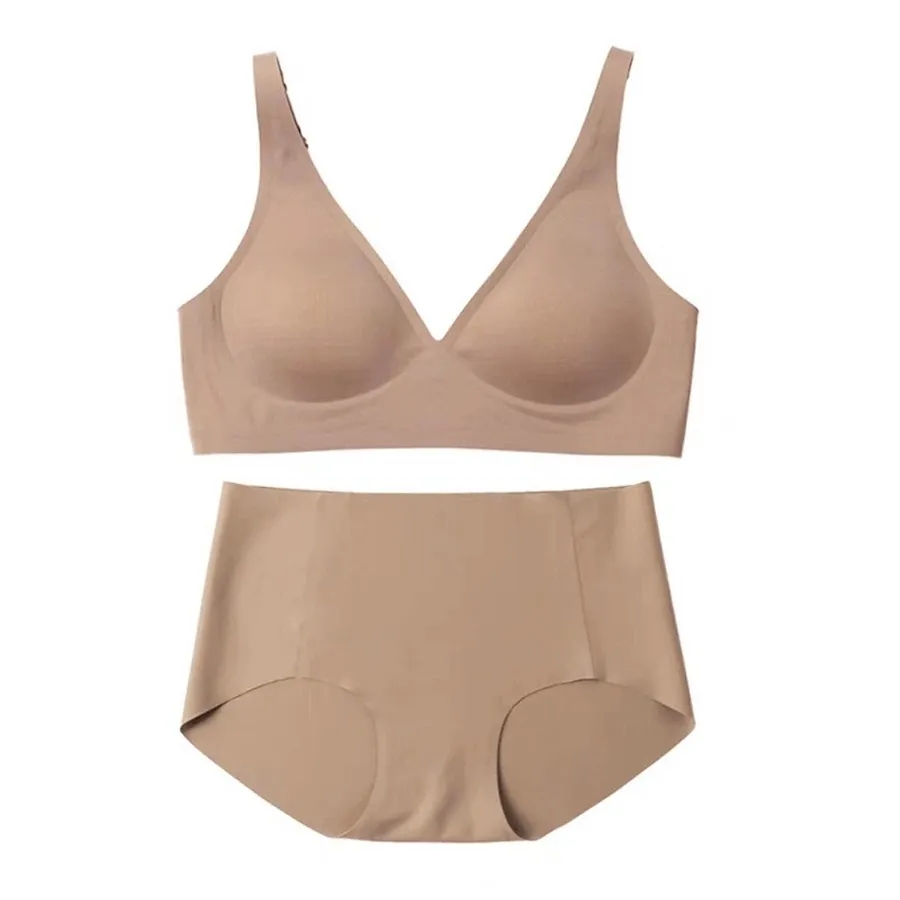 Conjunto de Sutiã Sem Fio Confortável de Gel com Suporte Macio e Sem Costura para Mulheres