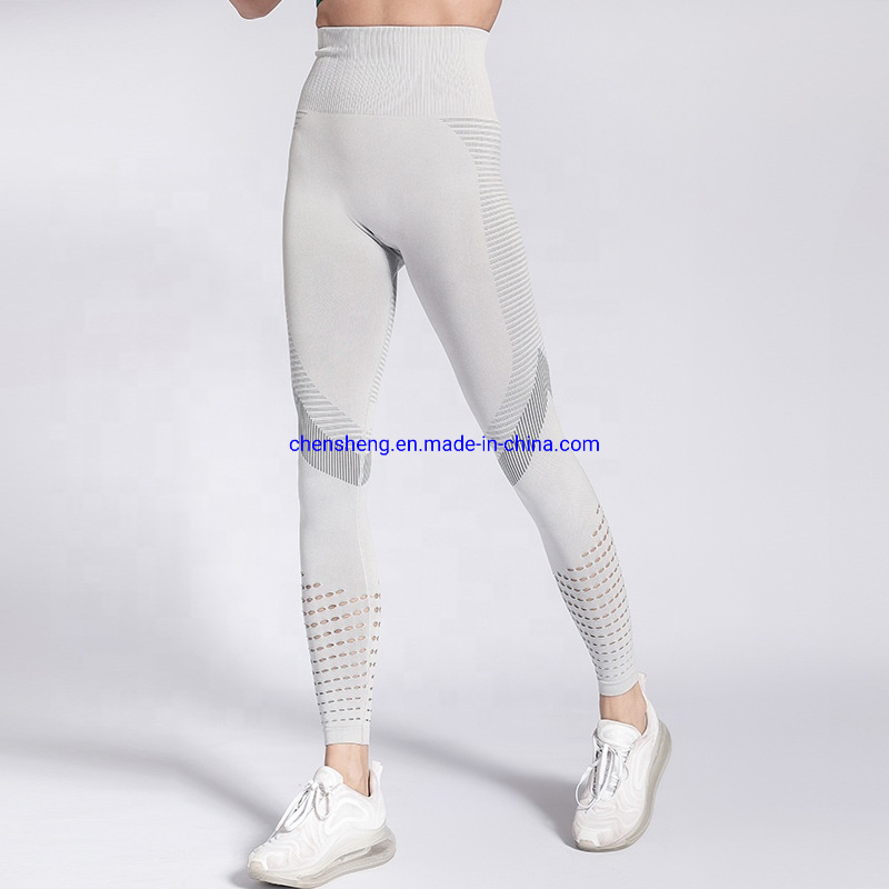 Novo Conjunto de Yoga Roupas de Ginástica Personalizadas Leggings Sem Costura Caneladas para Mulheres
