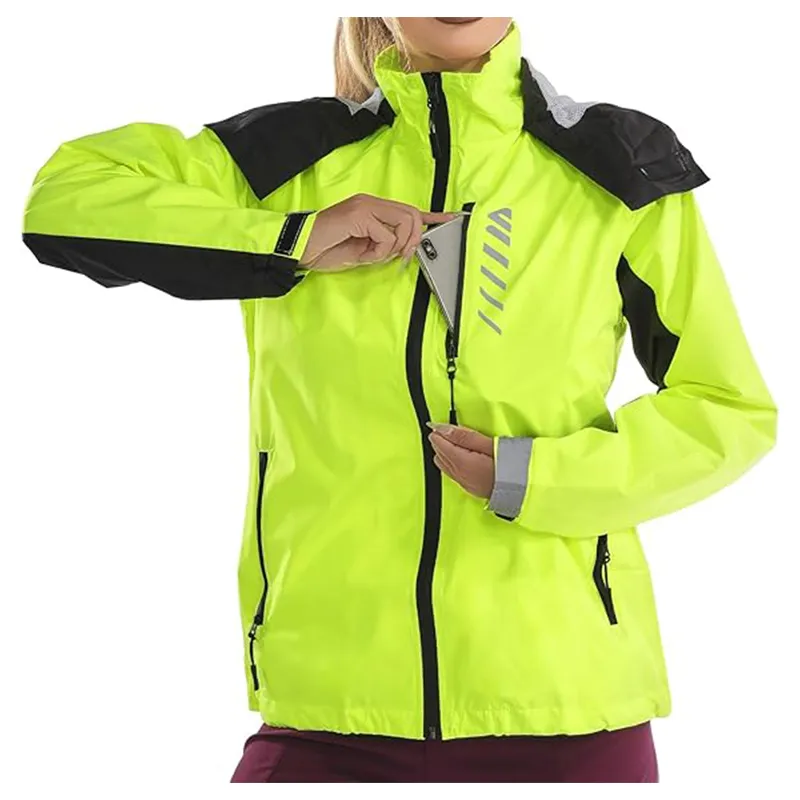 Jaqueta leve para ciclismo feminino, impermeável, com capuz, para corrida e caminhadas
