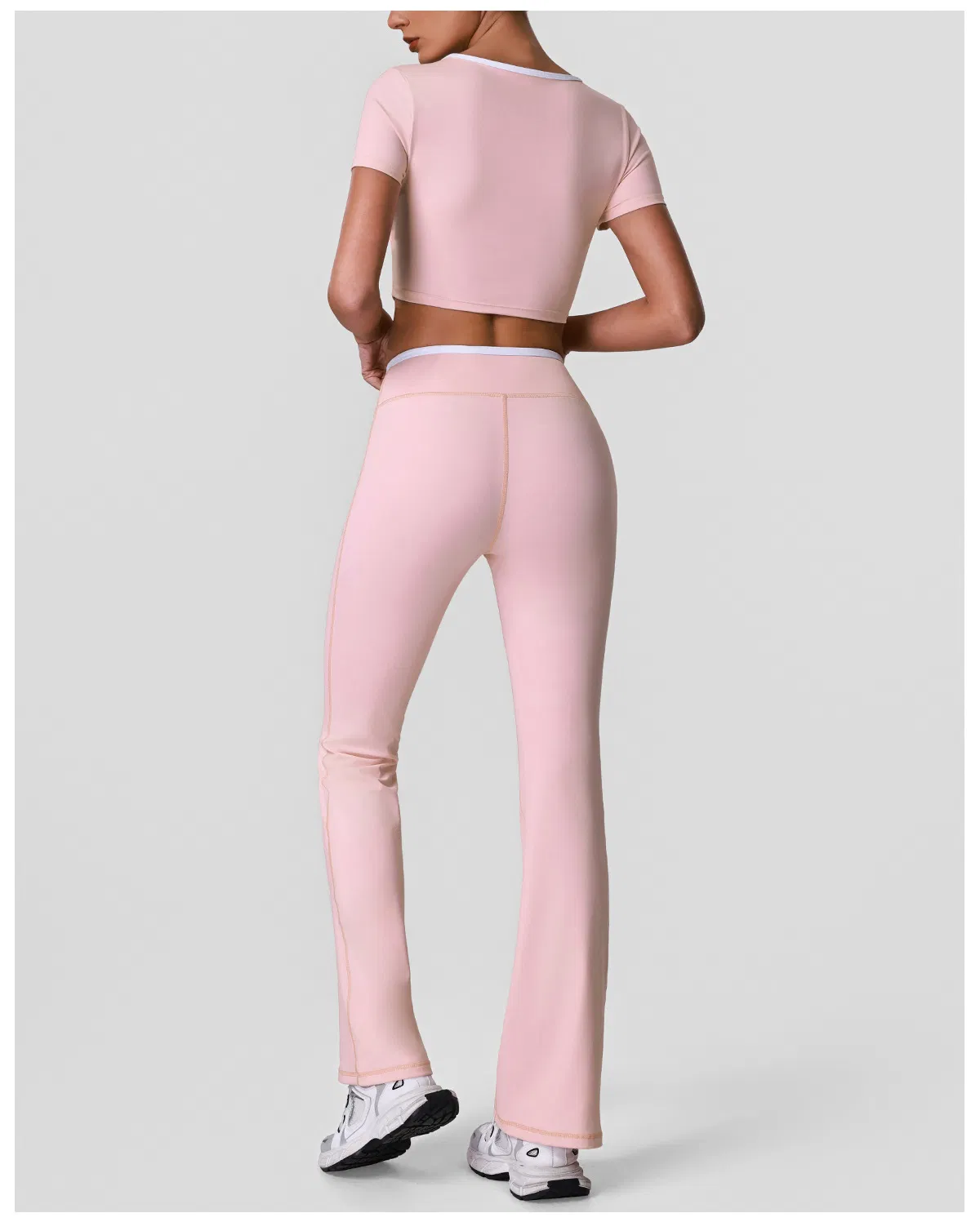 Conjunto de Roupas de Ginástica Femininas 2 Peças Leggings de Treino Top de Esporte Conjunto de Fitness para Academia