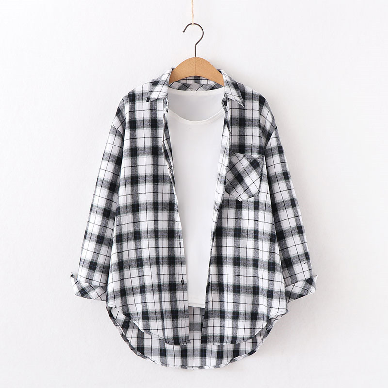 Roupas Femininas Camisas Casuais Baratas para Mulheres Blusa de Manga Longa Camisas de Flanela Xadrez para Mulheres