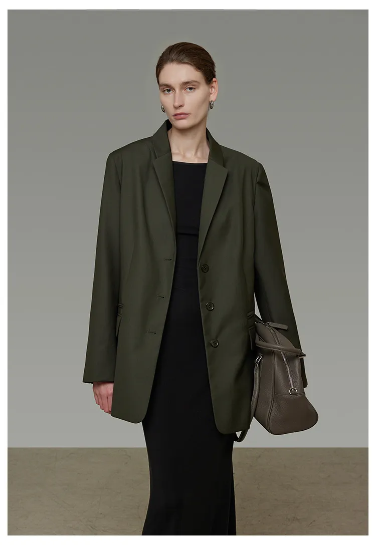 Blazer de Lã para Mulheres Vestuário Casual