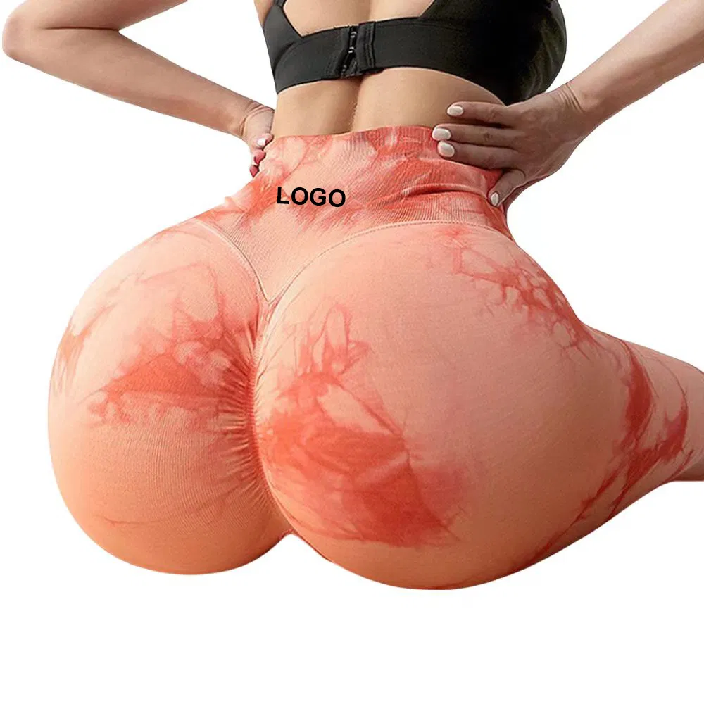 Calças Femininas para Academia, Leggings de Yoga com Estampa Tie Dye para Meninas
