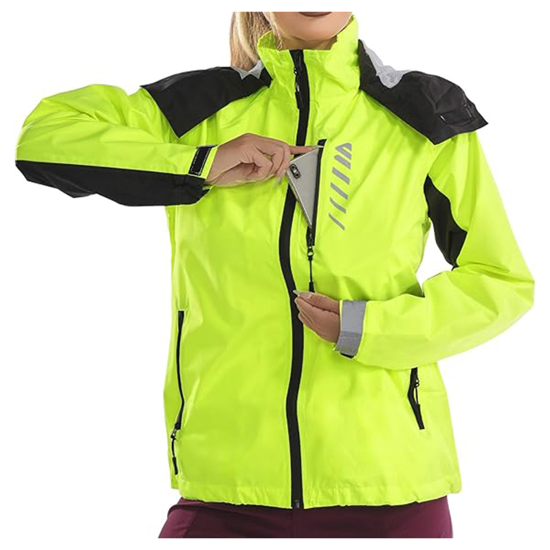 Jaqueta leve para ciclismo feminino, impermeável, com capuz, para corrida e caminhadas