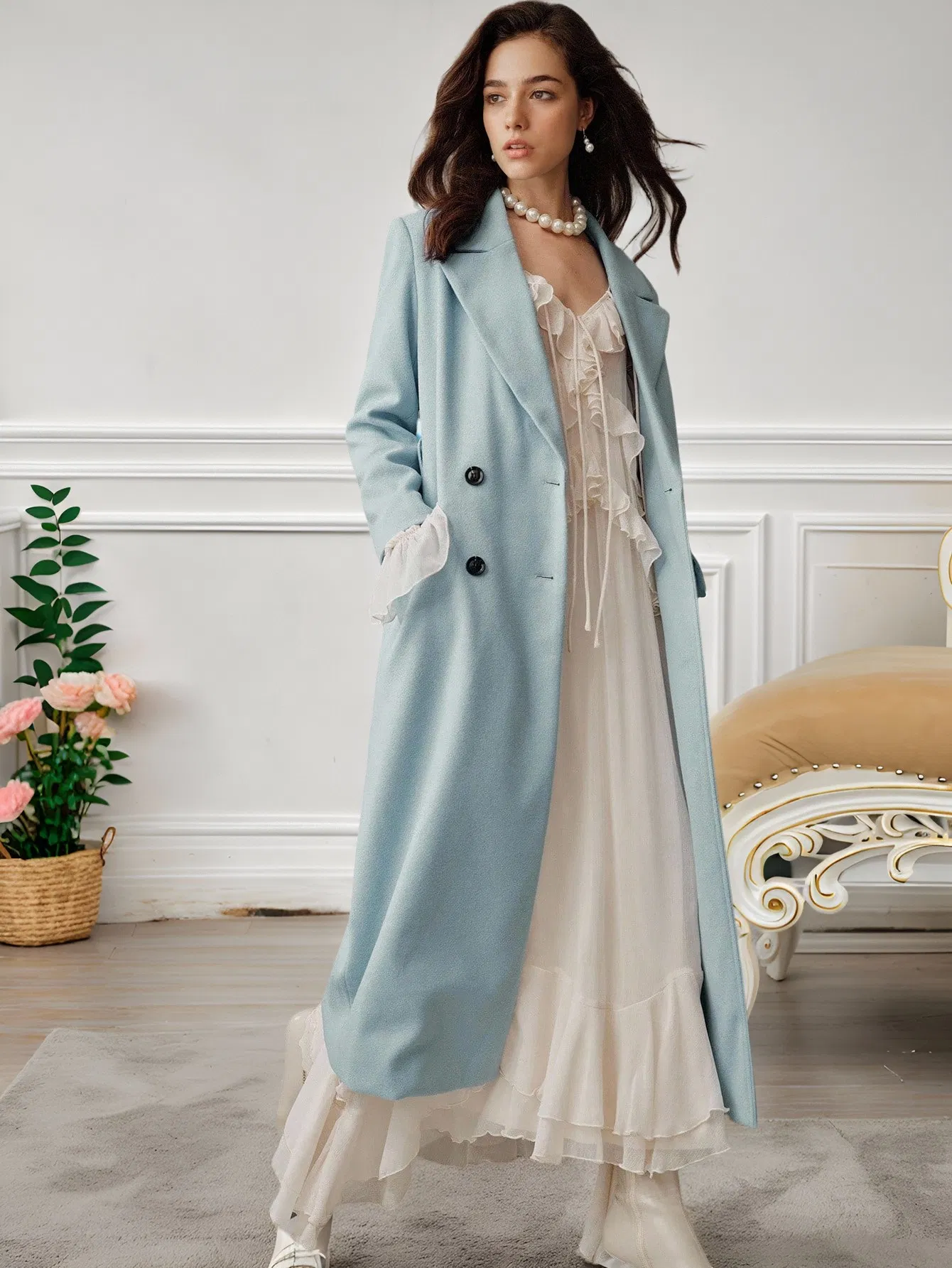Blazer de Metal Irregular Verde Lago para Mulheres Estilosas