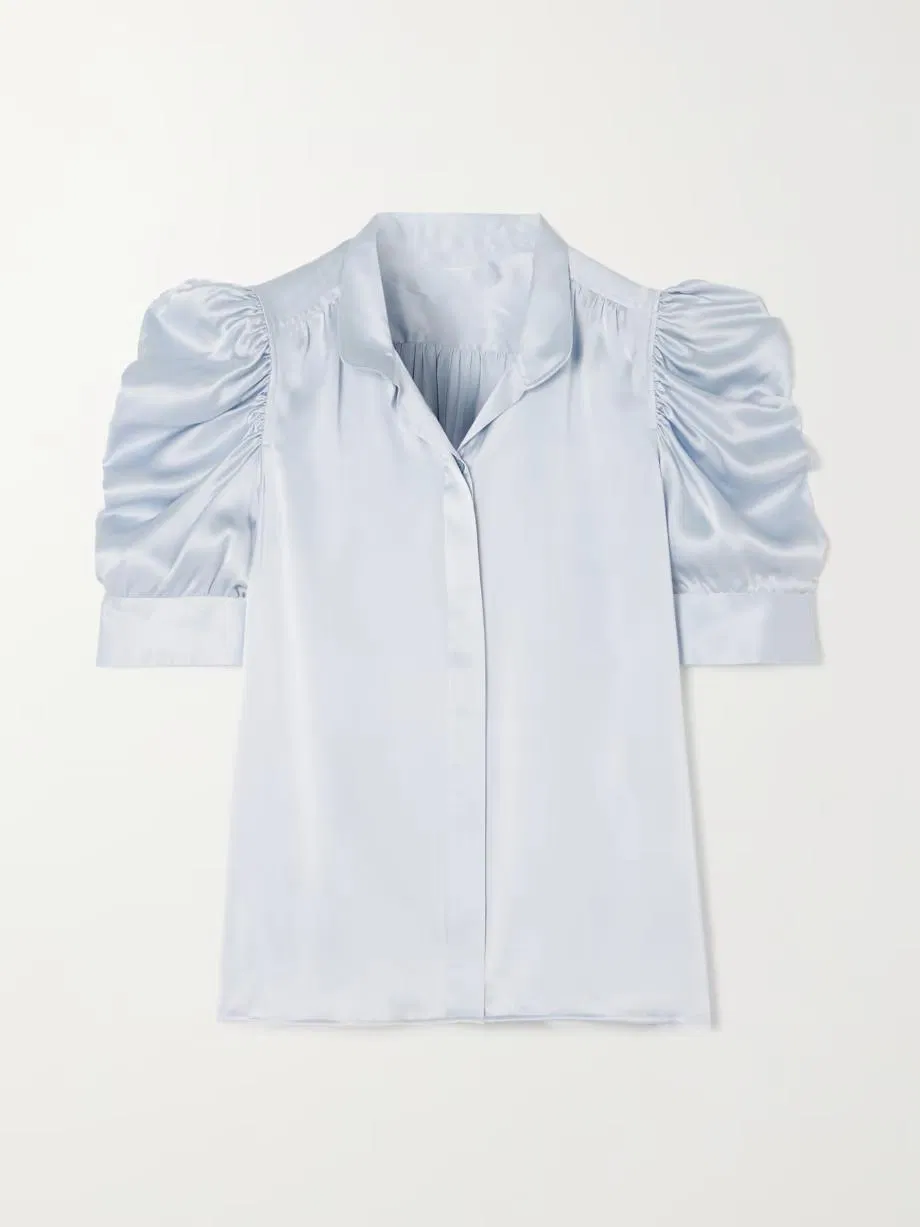 Camisa de Verão de Alta Qualidade com Pregas para Mulheres