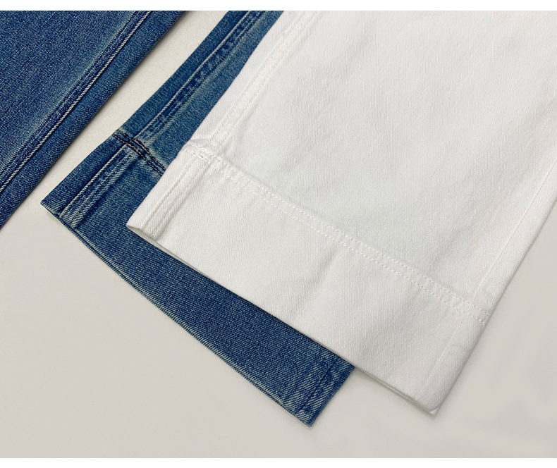 Calças de Denim Casuais de Verão Slim para Mulheres, Nove Pontos