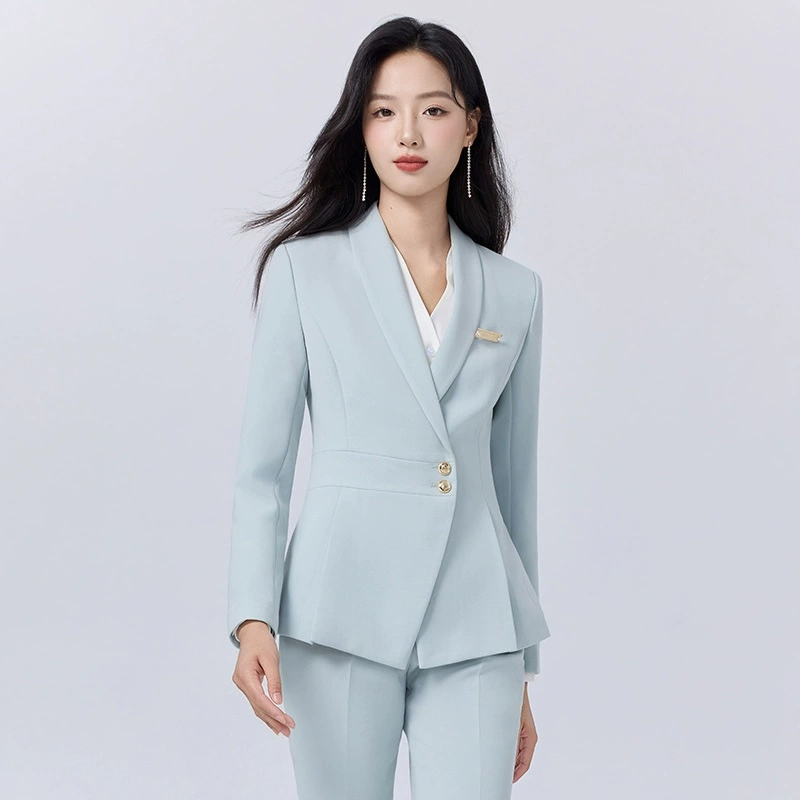 Blazer feminino náutico de capitão com botões dourados duplos