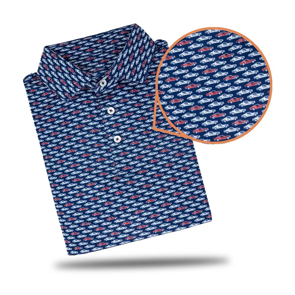 Camisa polo de golfe slim fit para homens com design de logotipo personalizado