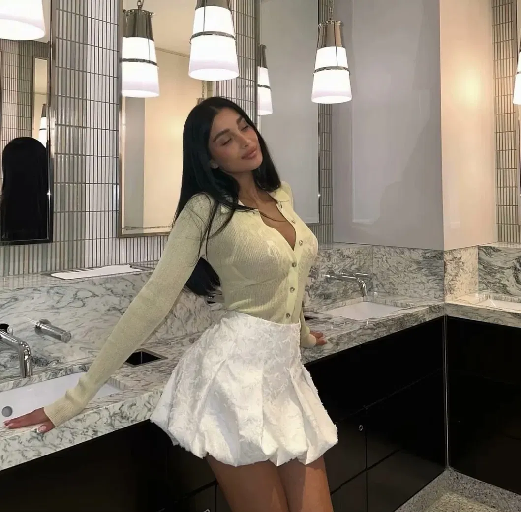 Saia Mini Lanterninha Jacquard Personalizada para Mulheres