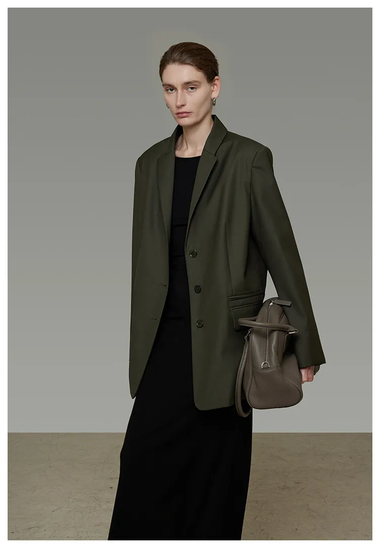 Blazer de Lã para Mulheres Vestuário Casual