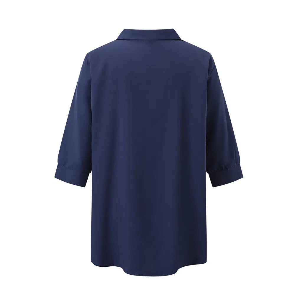 Camisa Vintage Feminina de Manga Longa Solta para Rua