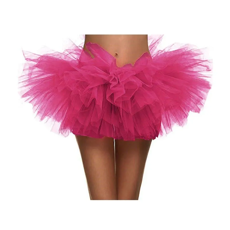 Saia de Tutu em Malha Personalizada para Mulheres Adultas, Princesa, Cinco Camadas, Cintura Elástica, Saia de Dança Sexy para Festa de Balé