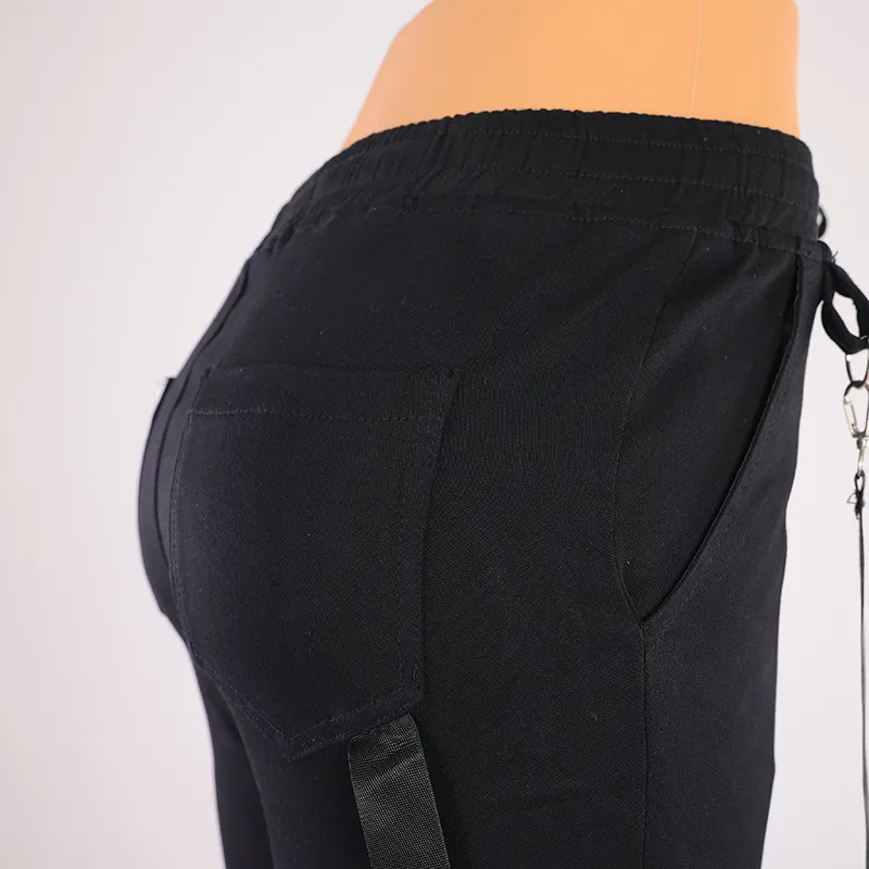Calças Cargo Femininas Calças Casuais Roupas para Mulheres Calças de Cintura Alta