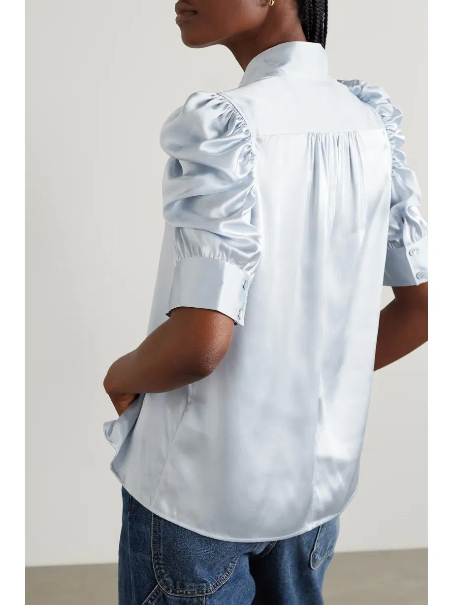 Camisa de Verão de Alta Qualidade com Pregas para Mulheres