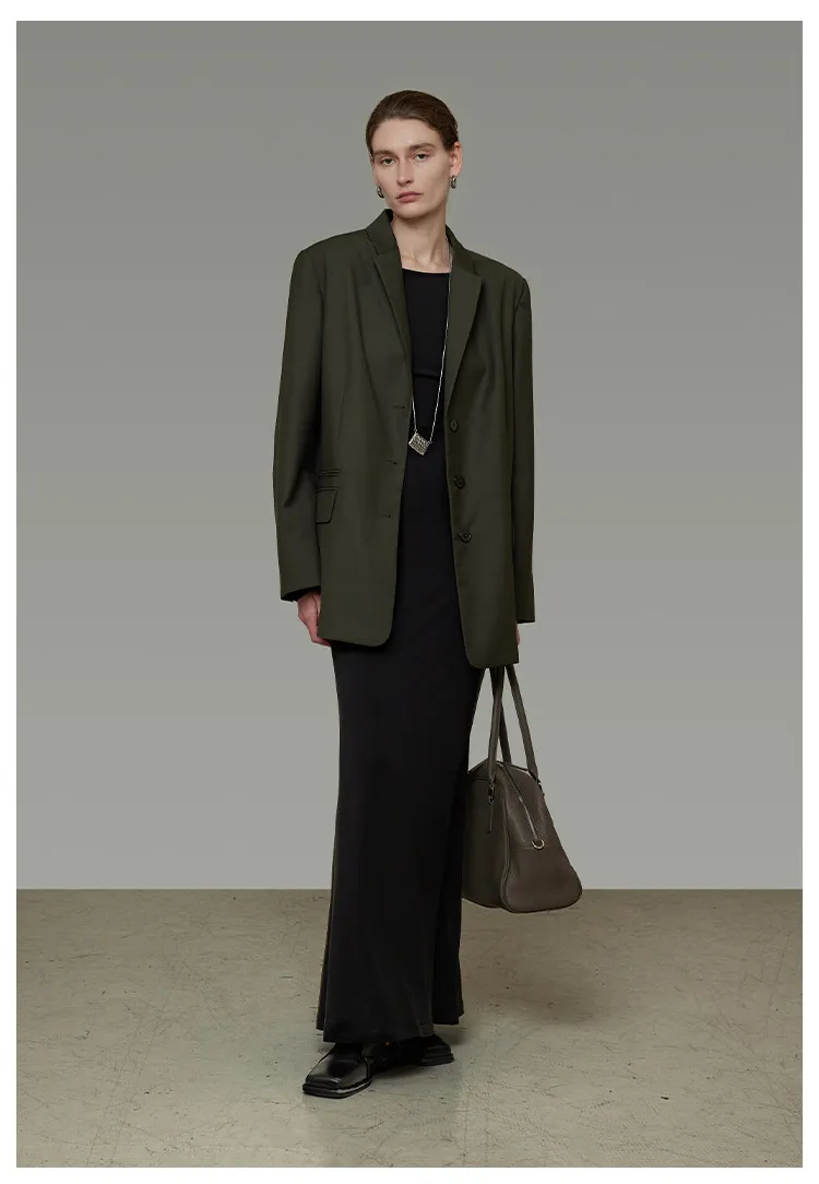 Blazer de Lã para Mulheres Vestuário Casual