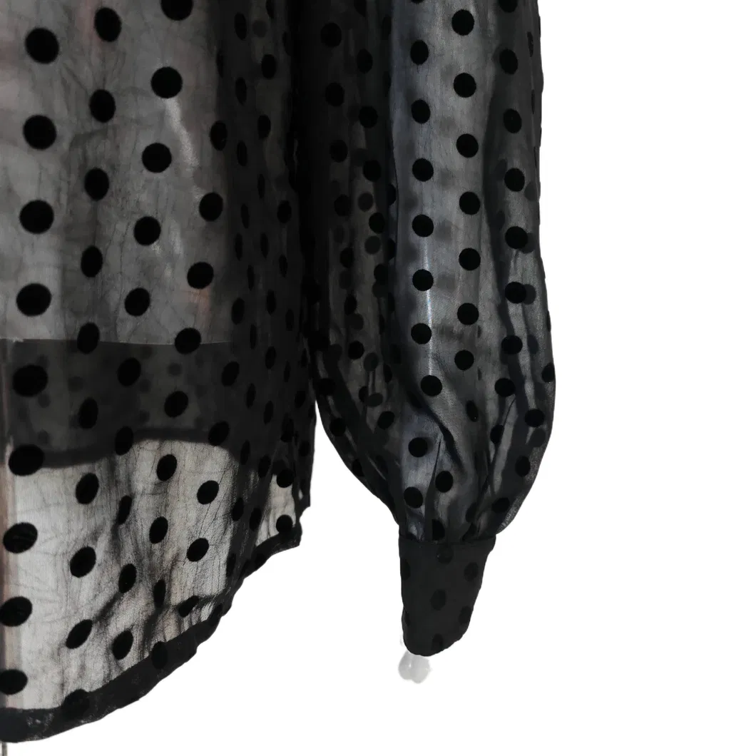 Camisa Casual Personalizada para Mulheres Roupas Transparentes Manga Longa Verão Camisas Casuais Femininas