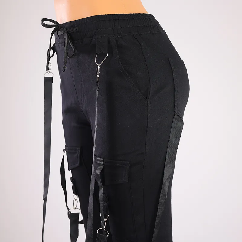 Calças Cargo Femininas Calças Casuais Roupas para Mulheres Calças de Cintura Alta