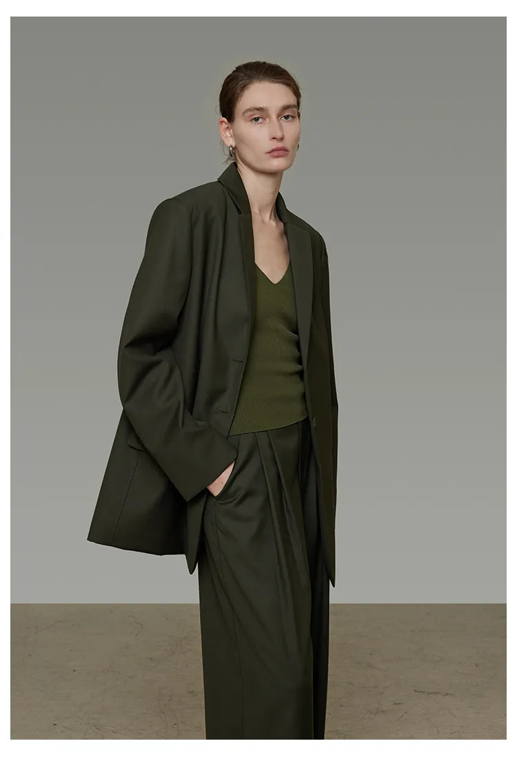 Blazer de Lã para Mulheres Vestuário Casual