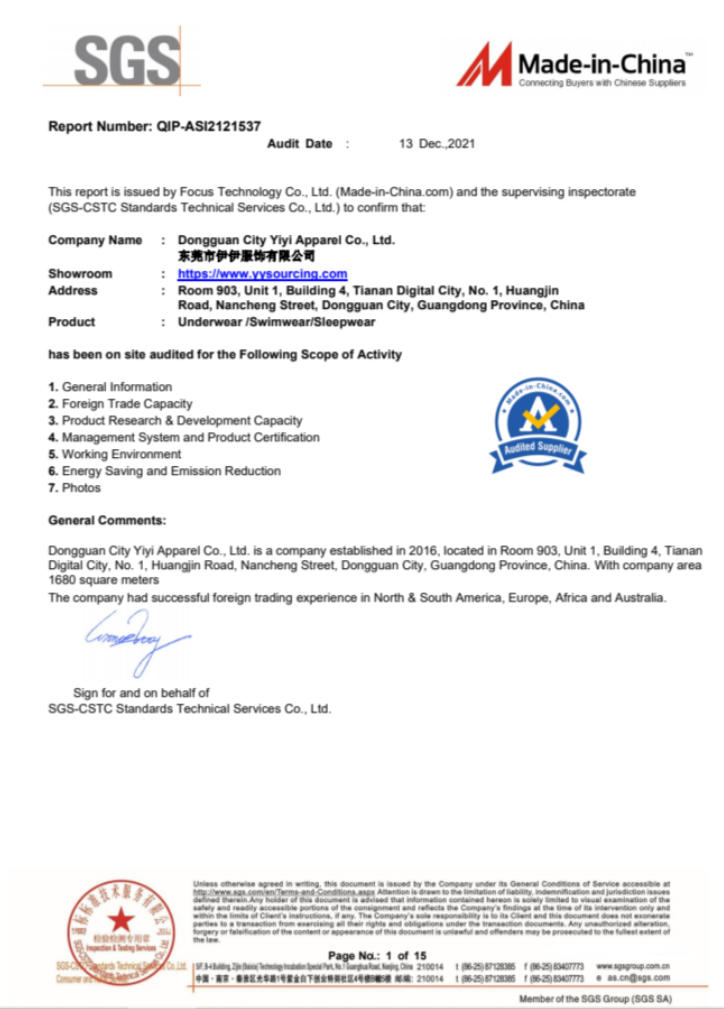 Certificação de Conformidade BSCI