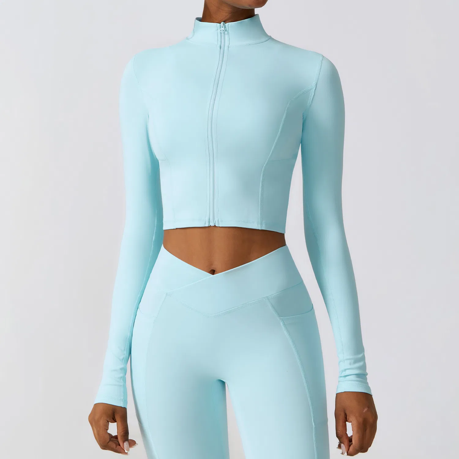 Conjuntos de Roupas de Ginástica Femininas 3 Peças Jaquetas de Yoga Leggings Sutiãs Esportivos Topo