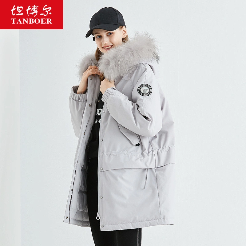 Casaco Aquecido de Inverno para Escola na China, Longo, Feminino, Jaqueta de Plumas