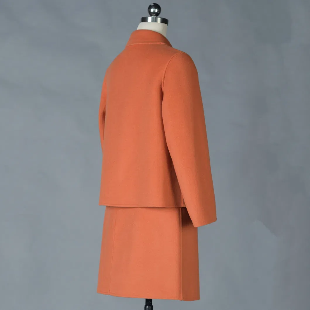 Blazer feminino tendência verde misto de lã merino e caxemira