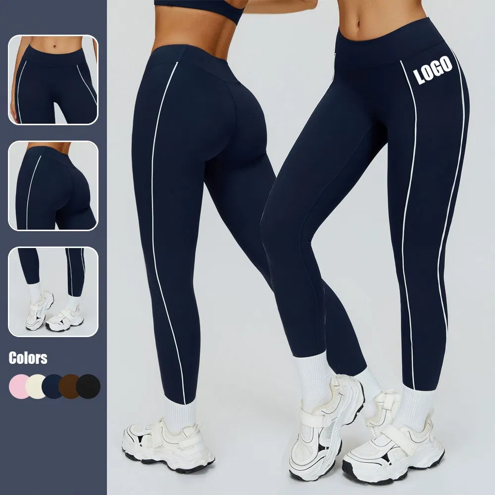 Roupas de corrida esportivas personalizadas com logotipo para atacado, leggings de yoga femininas