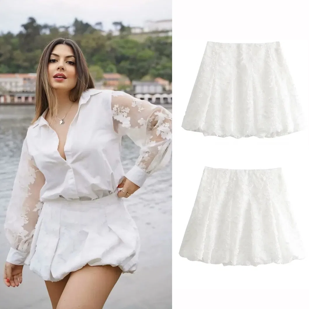 Saia Mini Lanterninha Jacquard Personalizada para Mulheres