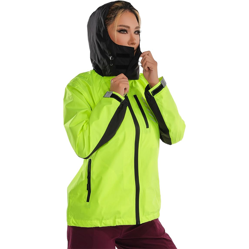 Jaqueta leve para ciclismo feminino, impermeável, com capuz, para corrida e caminhadas