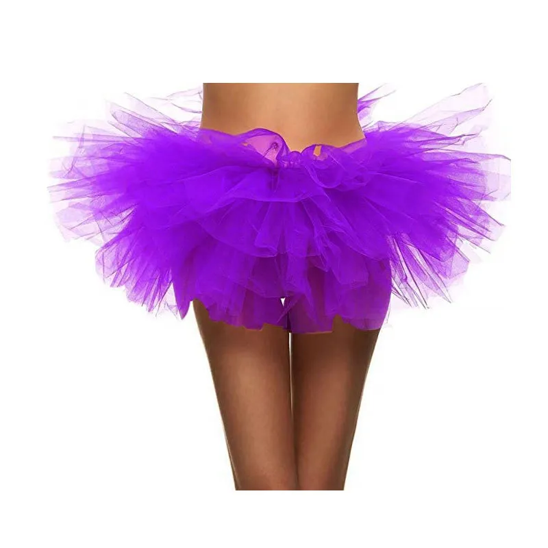 Saia de Tutu em Malha Personalizada para Mulheres Adultas, Princesa, Cinco Camadas, Cintura Elástica, Saia de Dança Sexy para Festa de Balé