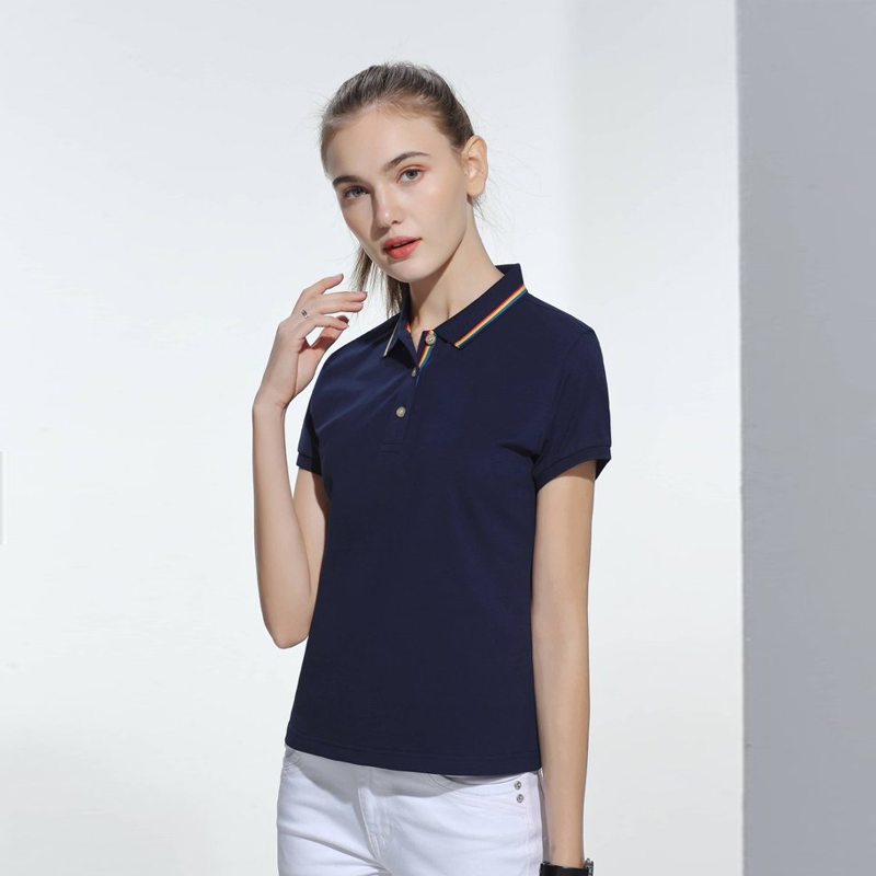 Camisa Polo Listrada Feminina com Mistura de Algodão Premium e Spandex Confortável e Respirável Camisa Polo Feminina Tecido Macio Amigável à Pele Polo de Golfe Old Mon