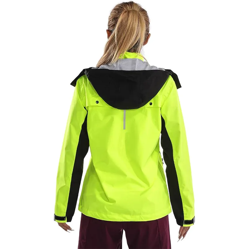 Jaqueta leve para ciclismo feminino, impermeável, com capuz, para corrida e caminhadas