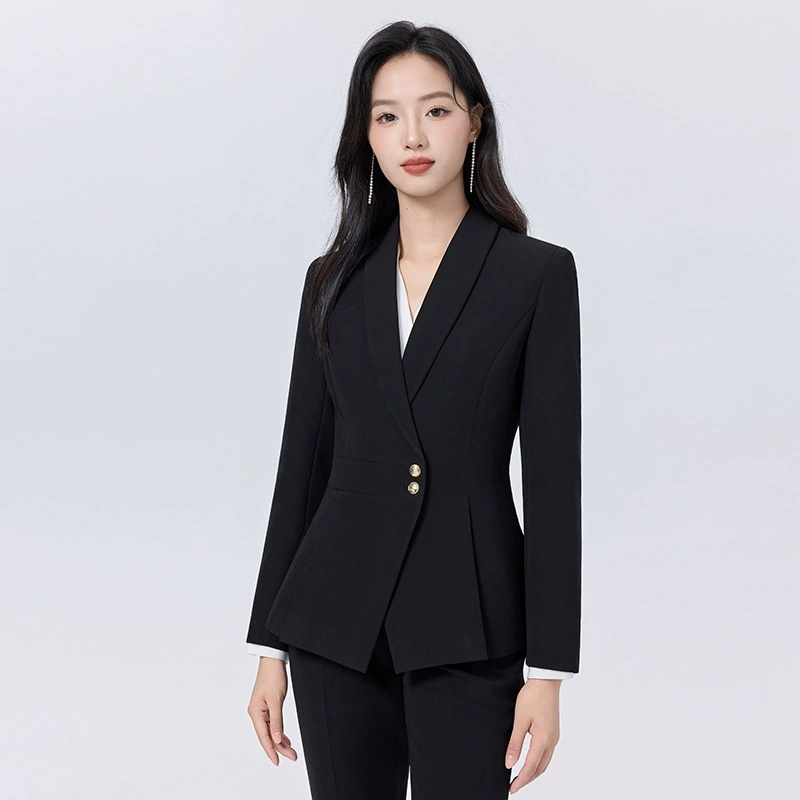 Blazer feminino náutico de capitão com botões dourados duplos