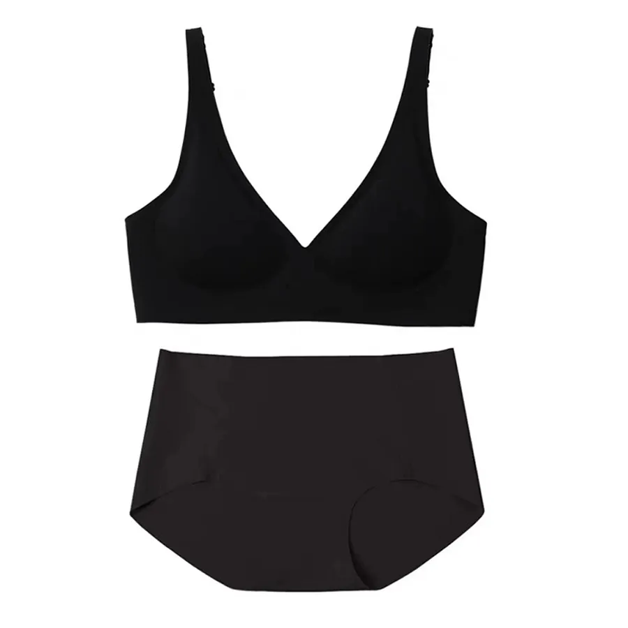 Conjunto de Sutiã Sem Fio Confortável de Gel com Suporte Macio e Sem Costura para Mulheres