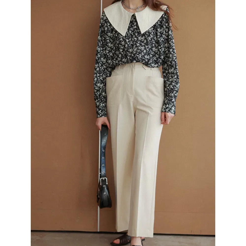 Blusa feminina de chiffon floral