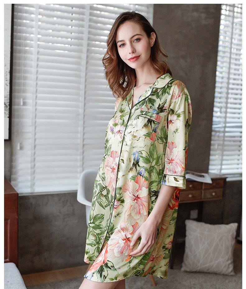 Conjunto de Pijamas de Seda para Mulheres de Alta Qualidade Personalizado