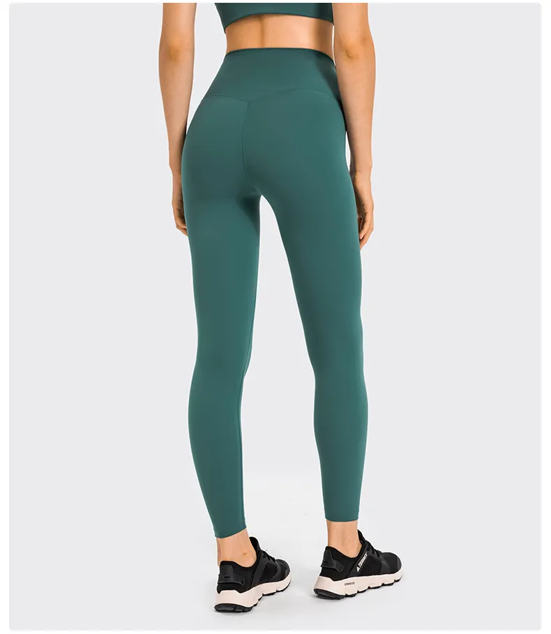 Calças de Yoga de Cintura Alta Sem Costura Frontal para Mulheres, Roupas de Academia, Leggings de Yoga